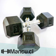 Cargar imagen en el visor de la galería, PAR DUMBELL ACERO ENGOMADA 5 KG
